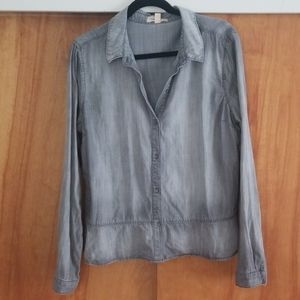 ANTHROPOLOGIE / CLOTH & STONE Button Down Top Gray